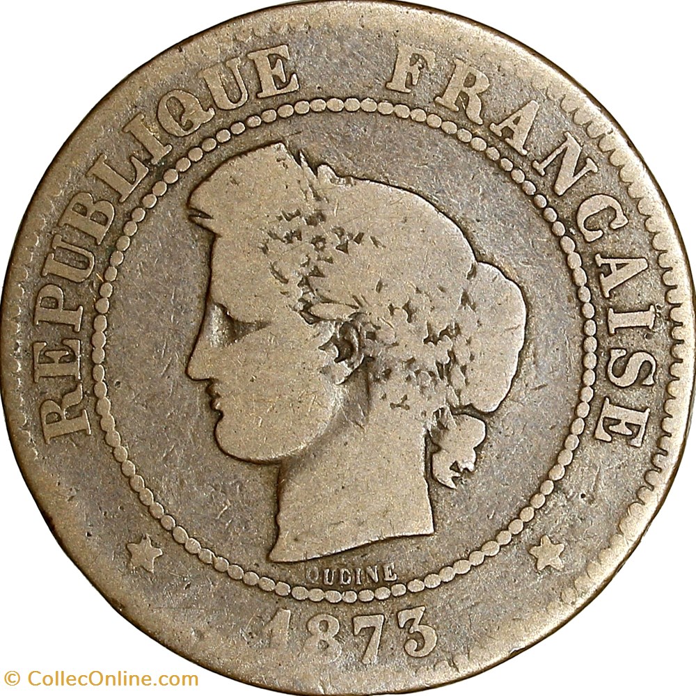 5 centimes Cérès, IIIe République, 1873, Paris monnaies monde france 5 centimes ceres iiie republique 1873 paris