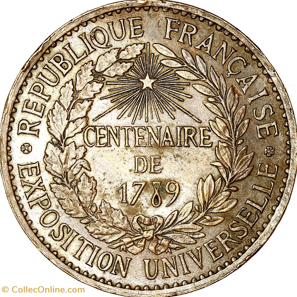 Jeton du centenaire de 1789, Exposition Universelle de 1889 monnaies jetons mereaux jeton du centenaire de 1789 exposition universelle de 1889