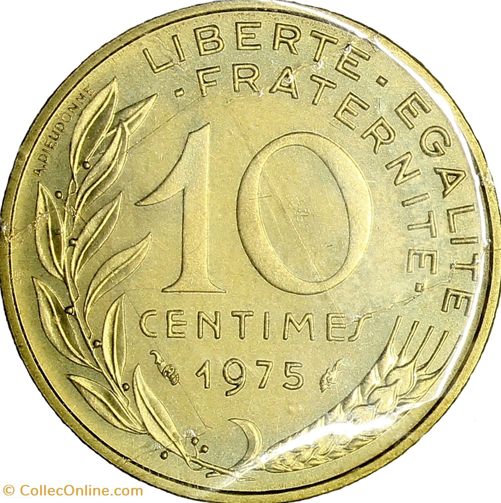 10 centimes Marianne, FDC, 1975 monnaies monde france 10 centimes marianne fdc 1975