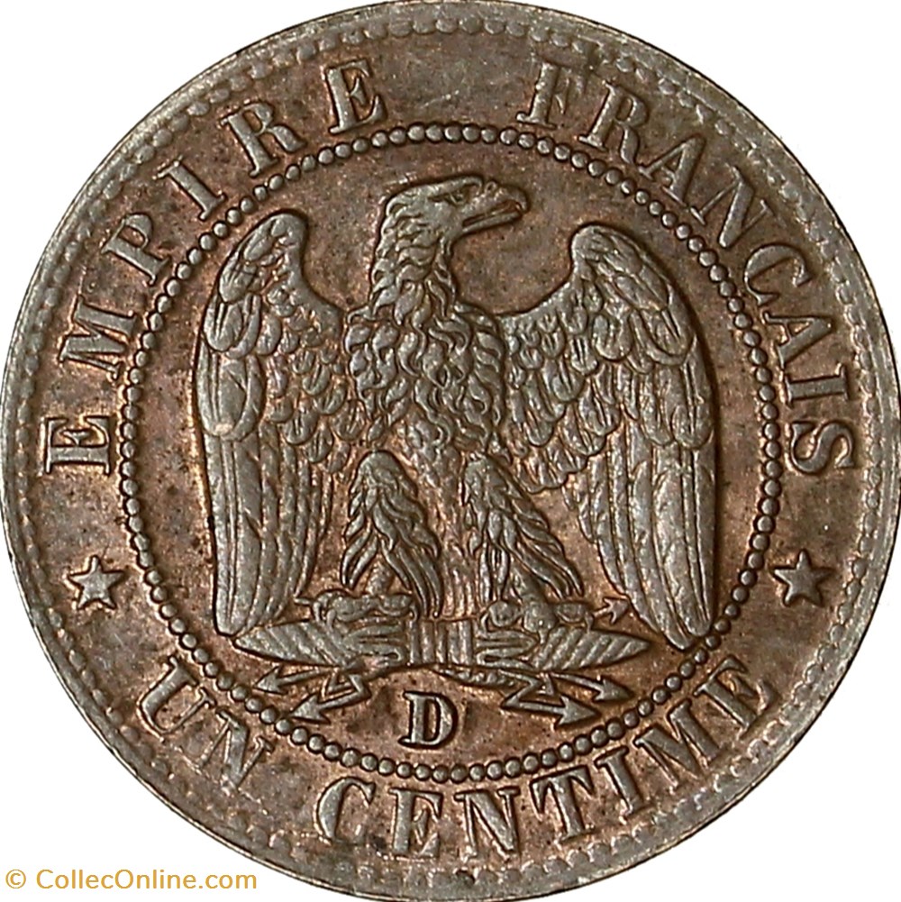 Un centime, tête nue, Napoléon III, 1853, Lyon monnaies monde france un centime tete nue napoleon iii 1853 lyon
