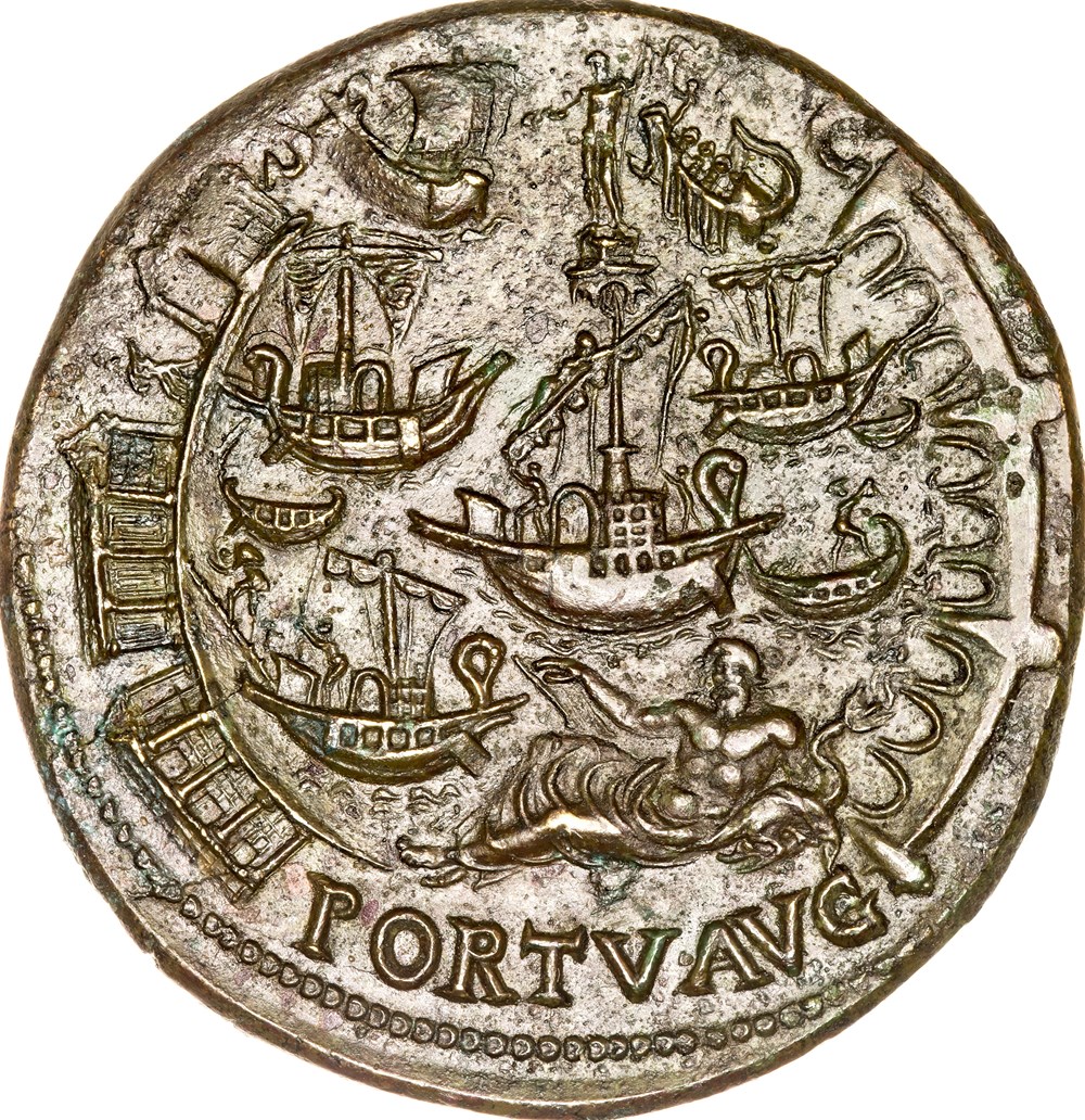 monnaies antiques a romaines imperiales et republicaines sestertius of nero portus 66 lyon