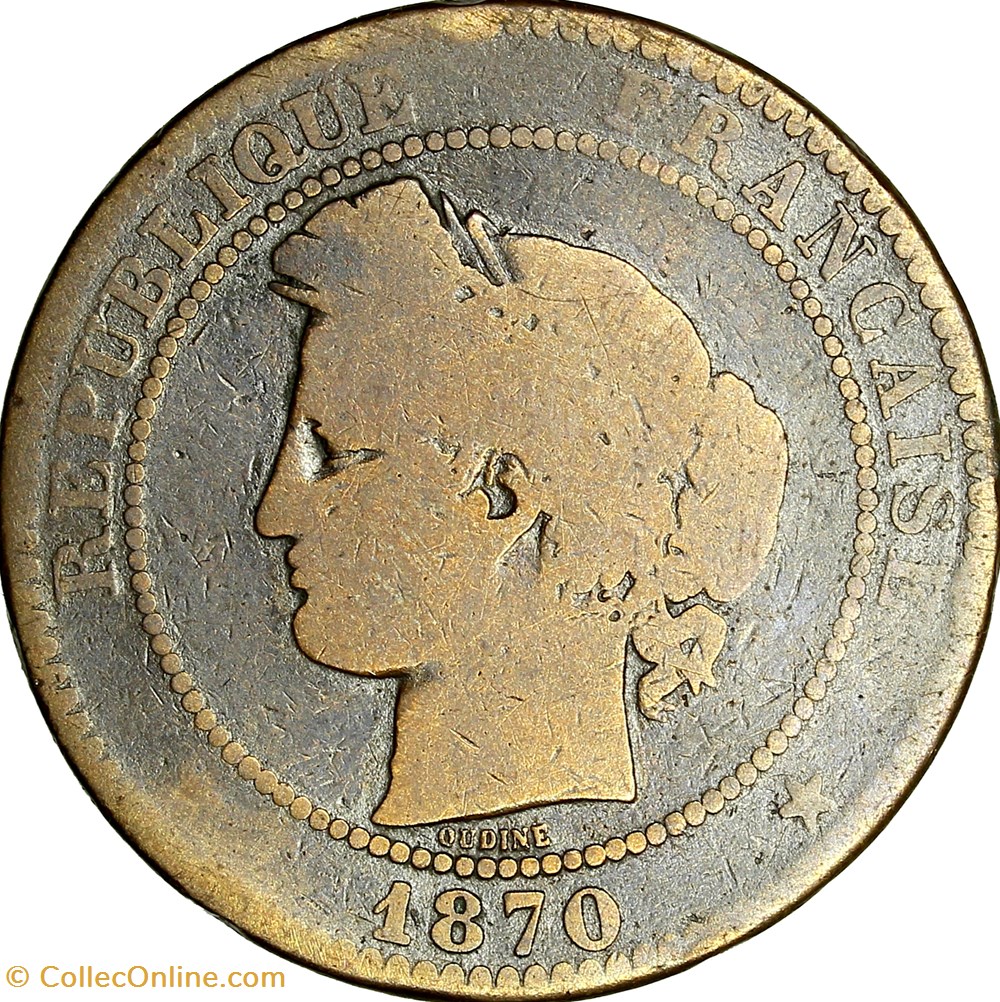monnaies monde france 10 centimes ceres iiie republique 1870 grand a paris