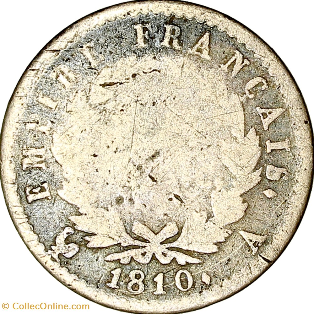 monnaies monde france demi franc tete lauree empire napoleon ier 1810 paris