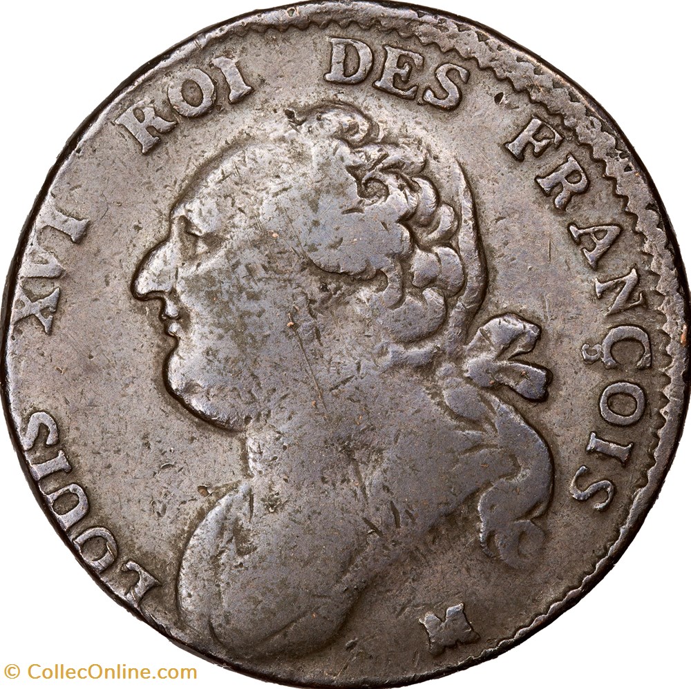 monnaies monde france 12 deniers au faisceau type francois louis xvi 1792 an 4 toulouse