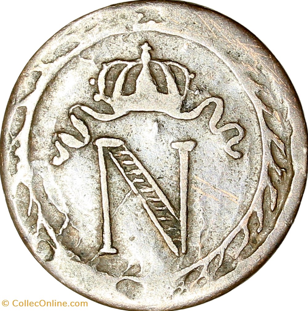 10 cent. à l'N couronnée, Napoléon Ier, 1808-1809, faux d'époque monnaies france modernes 10 cent a n couronnee napoleon ier 1808 1809 faux epoque