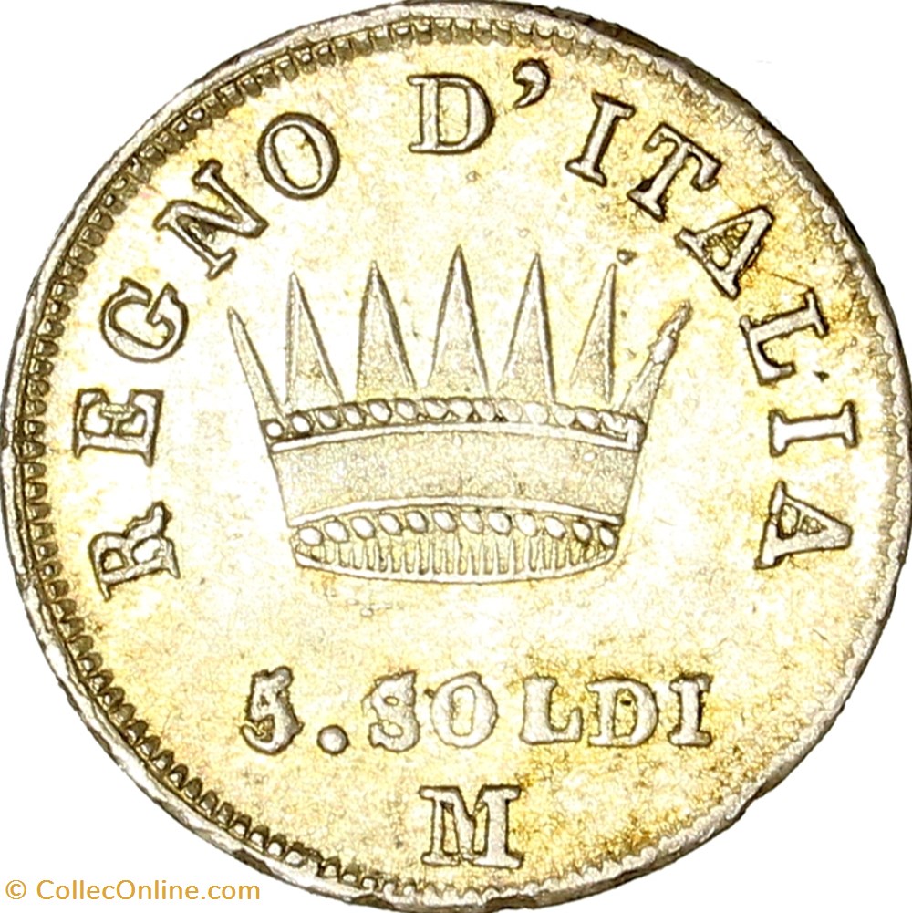 5 soldi d'Italie, Napoléon Ier, 1810, Milan monnaies monde france 5 soldi italie napoleon ier 1810 milan