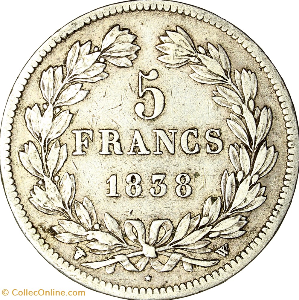 5-francs-2e-type-domard-louis-philippe-ier-1838-lille-coins