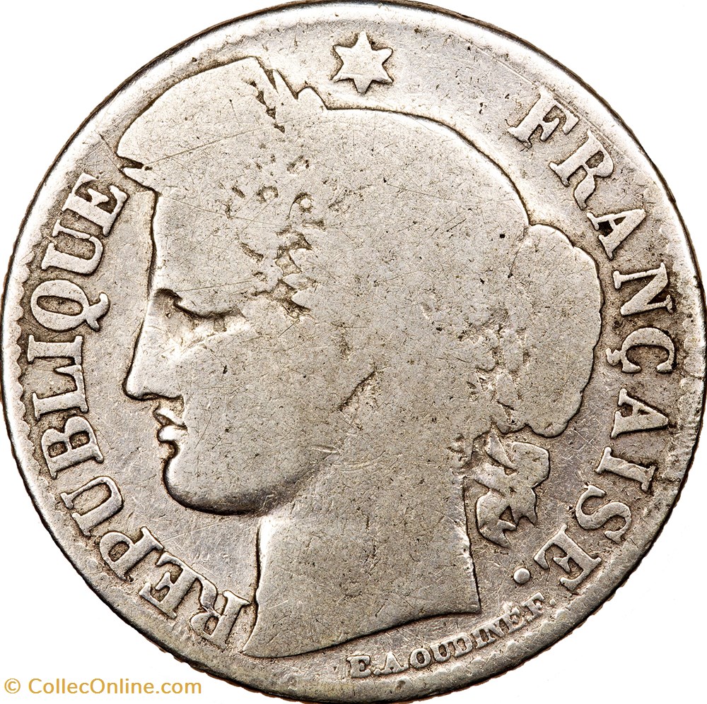 50 centimes Cérès, IIIe République, 1871, Bordeaux monnaies monde france 50 centimes ceres iiie republique 1871 bordeaux