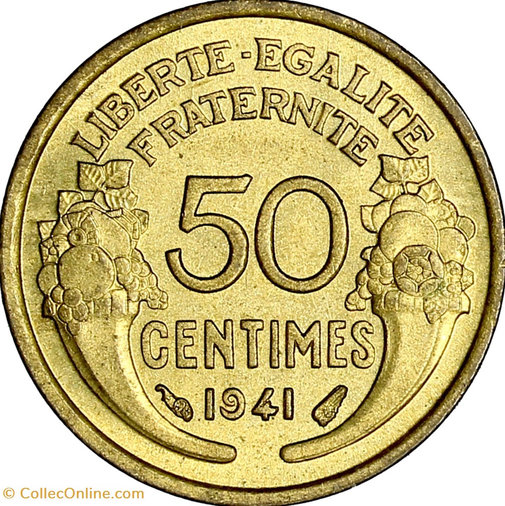 monnaies france modernes 50 centimes morlon etat francais 1941