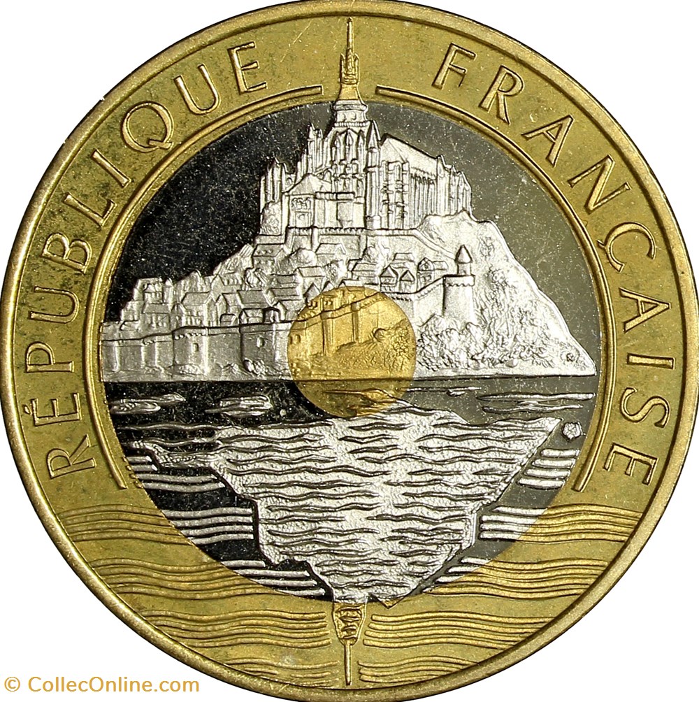 monnaies monde france 20 francs mont saint michel be 2001