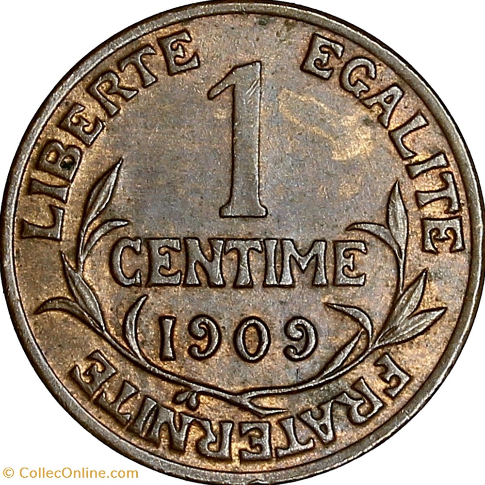 monnaies monde france 1 centime daniel dupuis iiie republique 1909