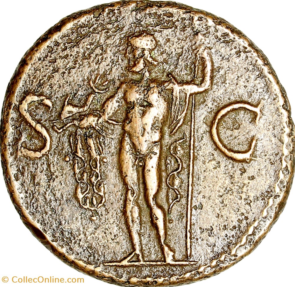 monnaies antiques romaines imperiales et republicaines as agrippa restitution de caligula neptune 37 41 rome