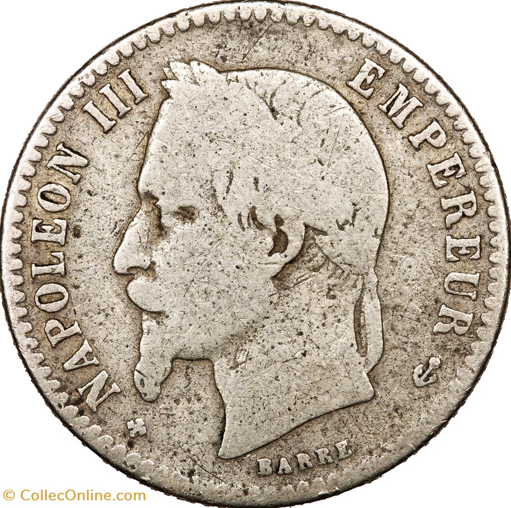 50 centimes, tête laurée, Napoléon III, 1864, Strasbourg monnaies monde france 50 centimes tete lauree napoleon iii 1864 strasbourg