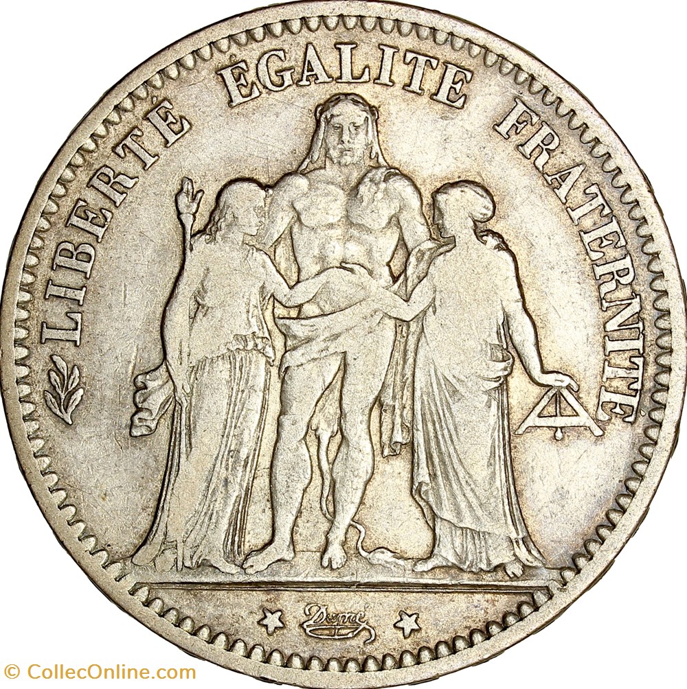 5 francs Hercule, IIIe République, 1875, Bordeaux monnaies monde france 5 francs hercule iiie republique 1875 bordeaux