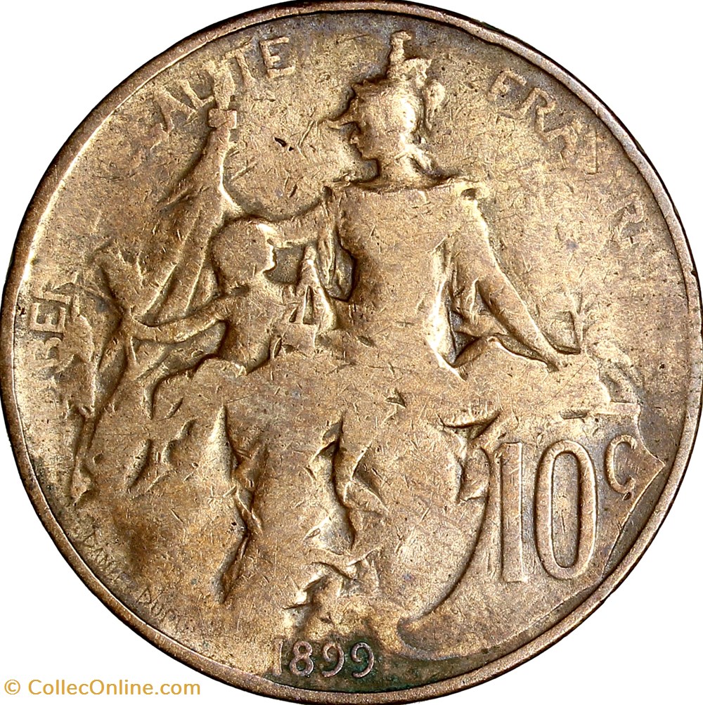 10 centimes Daniel-Dupuis, IIIe République, 1899 monnaies france modernes 10 centimes daniel dupuis iiie republique 1899