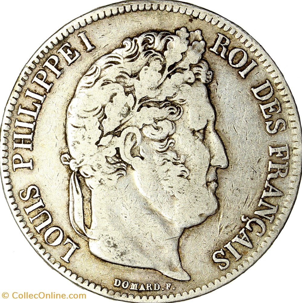 5 francs, 2e type Domard, Louis-Philippe Ier, 1837, Lille monnaies monde france 5 francs 2e type domard louis philippe ier 1837 lille