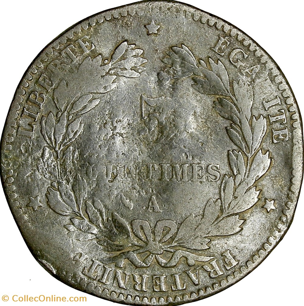 monnaies monde france 5 centimes ceres iiie republique 1880 paris