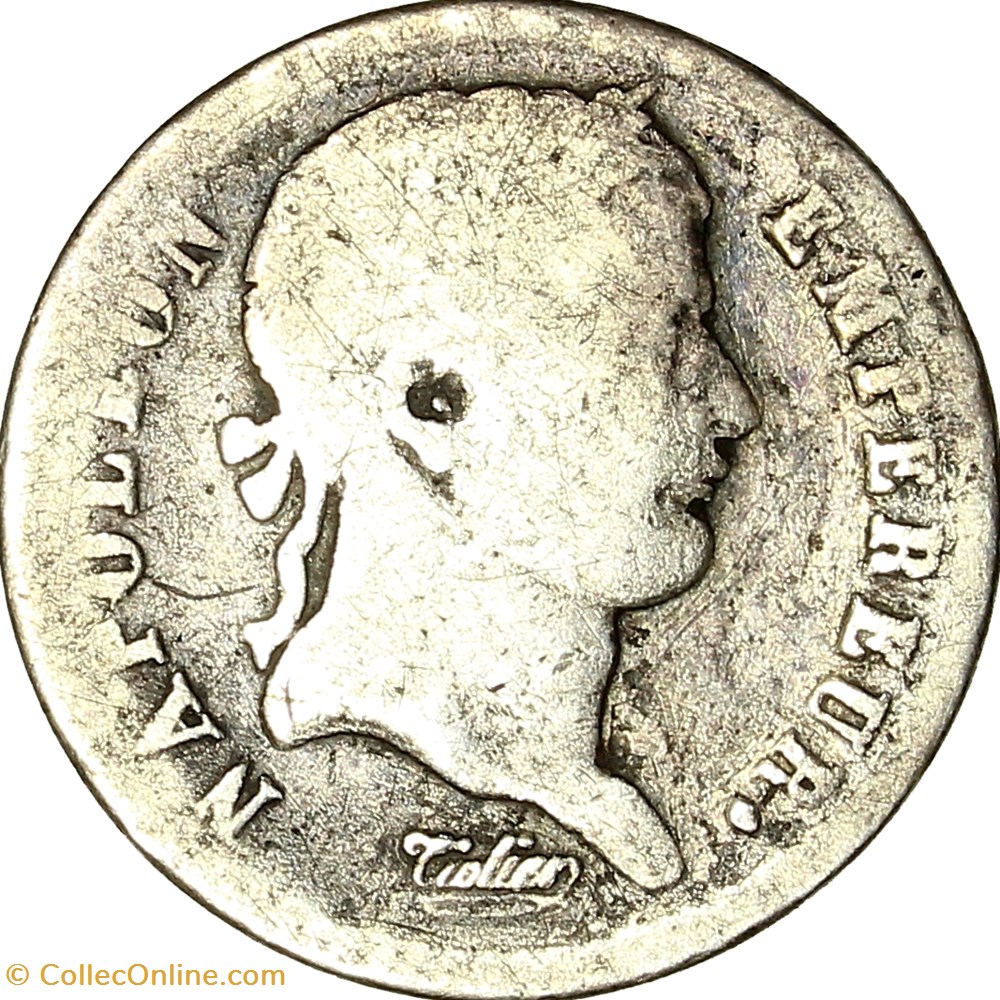 monnaies monde france demi franc tete lauree empire napoleon ier 1812 paris