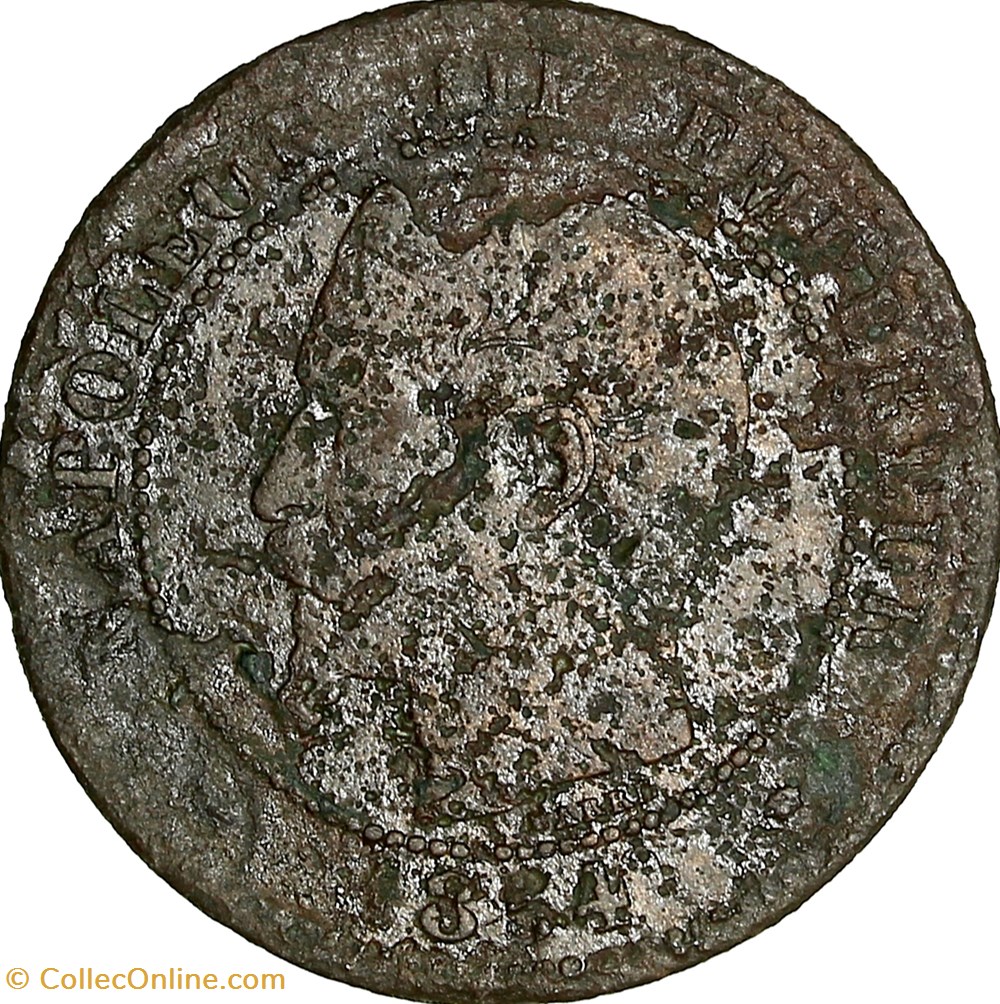 Deux centimes, tête nue, Napoléon III, 1854, Marseille monnaies monde france deux centimes tete nue napoleon iii 1854 marseille