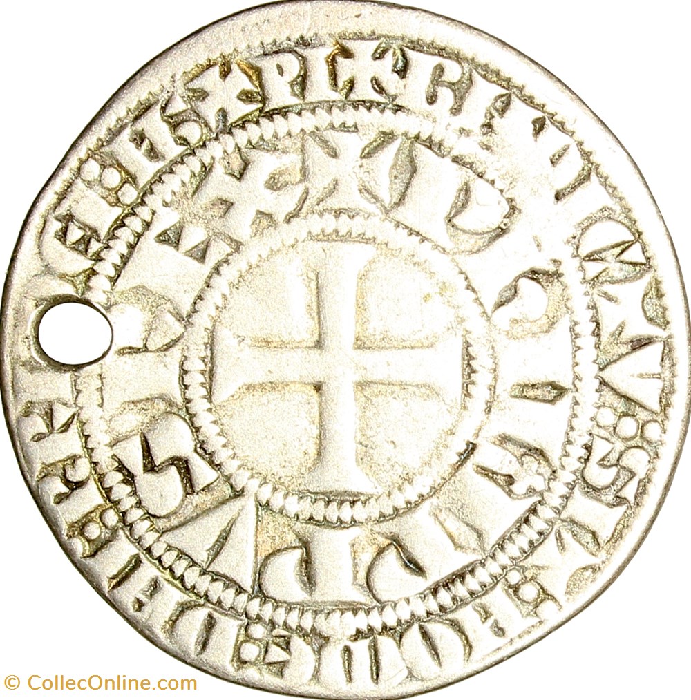 Gros tournois à l'O rond, Philippe IV, vers 1305 monnaies europe medievale france royales gros tournois a o rond philippe iv vers 1305
