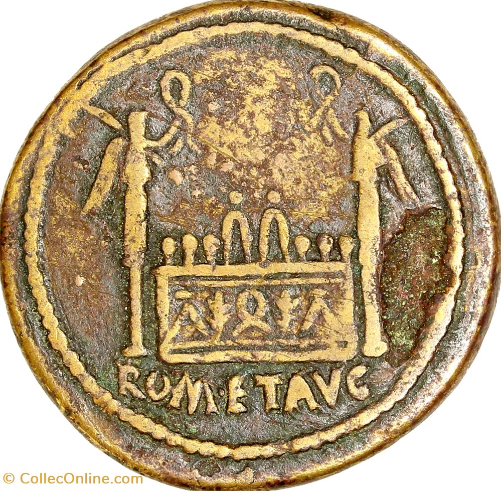Dupondius of Lyon Altar, Tiberius caesar, 10, Lyon monnaies antiques romaines imperiales et republicaines dupondius of lyon altar tiberius caesar 10 lyon