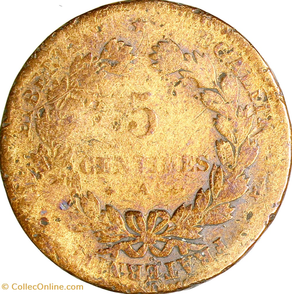 monnaies monde france 5 centimes ceres iiie republique 1874 paris