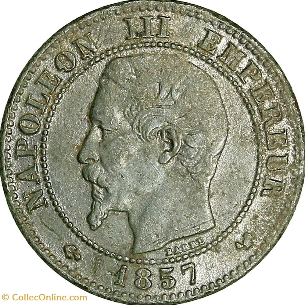 Deux centimes, tête nue, Napoléon III, 1857, Lille monnaies monde france deux centimes tete nue napoleon iii 1857 lille