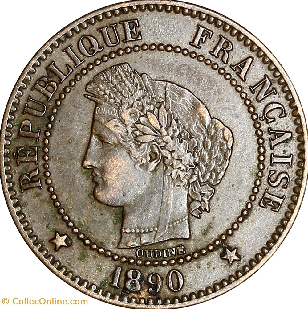 2 centimes Cérès, IIIe République, 1890, Paris monnaies monde france 2 centimes ceres iiie republique 1890 paris