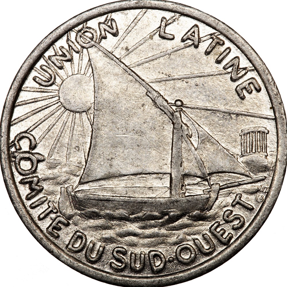 10 centimes, Union latine - comité du Sud-Ouest, 1922(-1927) monnaies monde france 10 centimes union latine comite du sud ouest 1922 1927