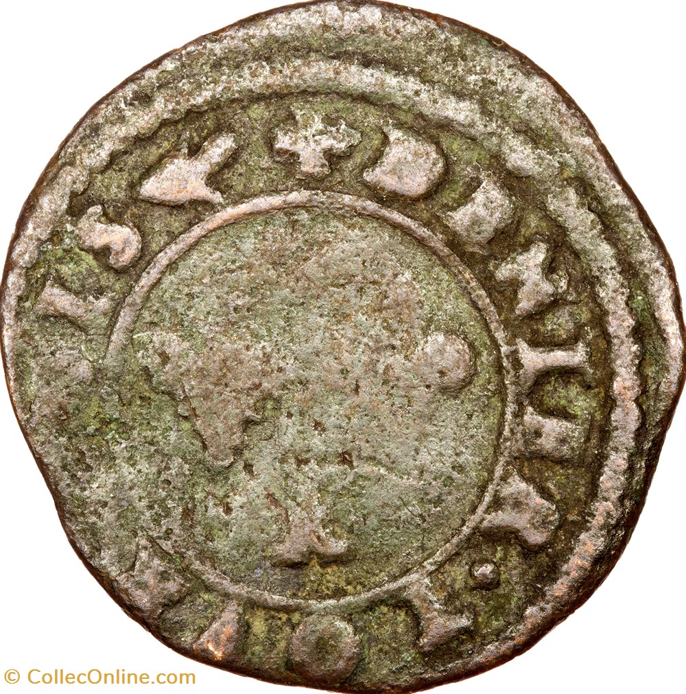 monnaies europe medievale france royales denier tournois 3e type de paris la ligue au nom henri iii 1591 1592 paris