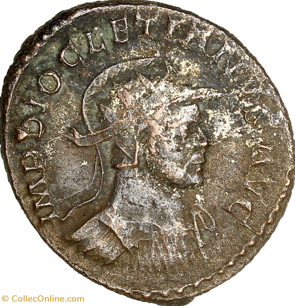 Aurelianus de Dioclétien, Jupiter, printemps 290-291, Lyon monnaies antiques romaines imperiales republicaines aurelianus de diocletien jupiter printemps 290 291 lyon