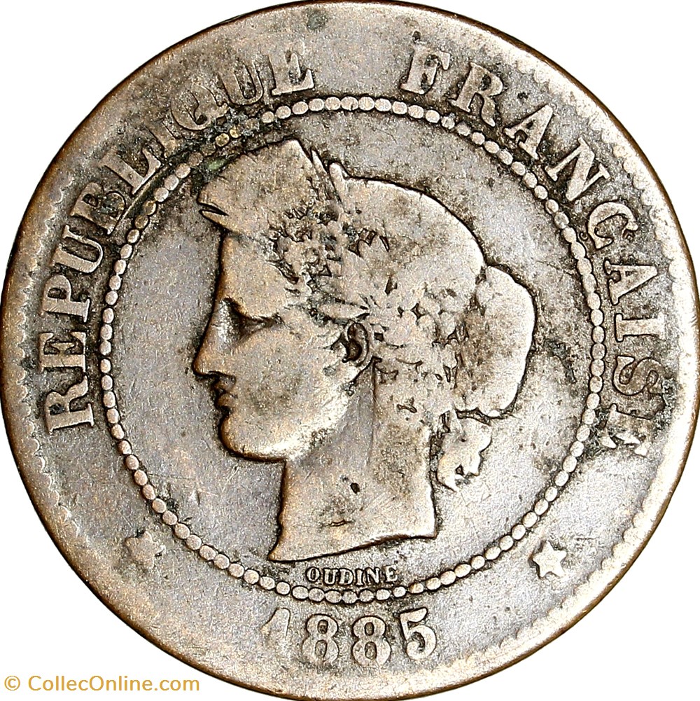 5 centimes Cérès, IIIe République, 1885, Paris monnaies monde france 5 centimes ceres iiie republique 1885 paris