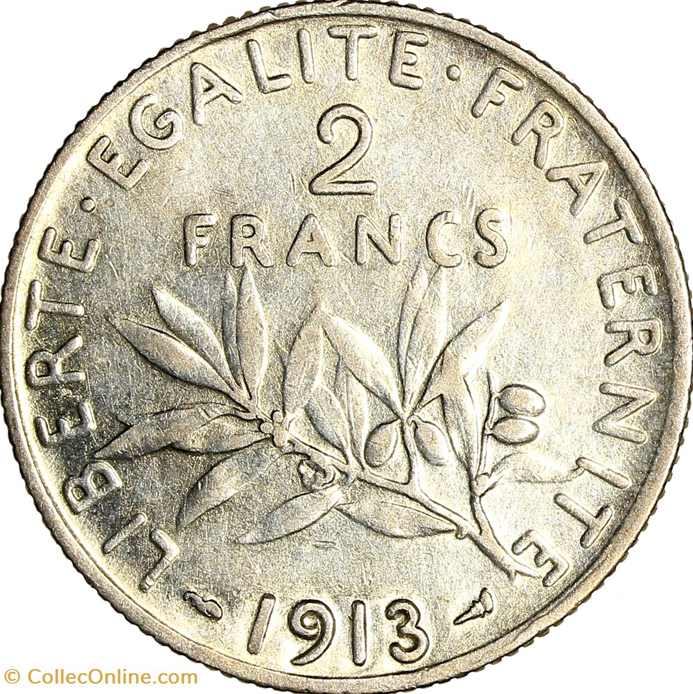 2 francs Semeuse, IIIe République, 1913 monnaies monde france 2 francs semeuse iiie republique 1913