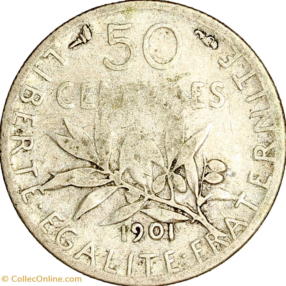 monnaies monde france 50 centimes semeuse iiie republique 1901