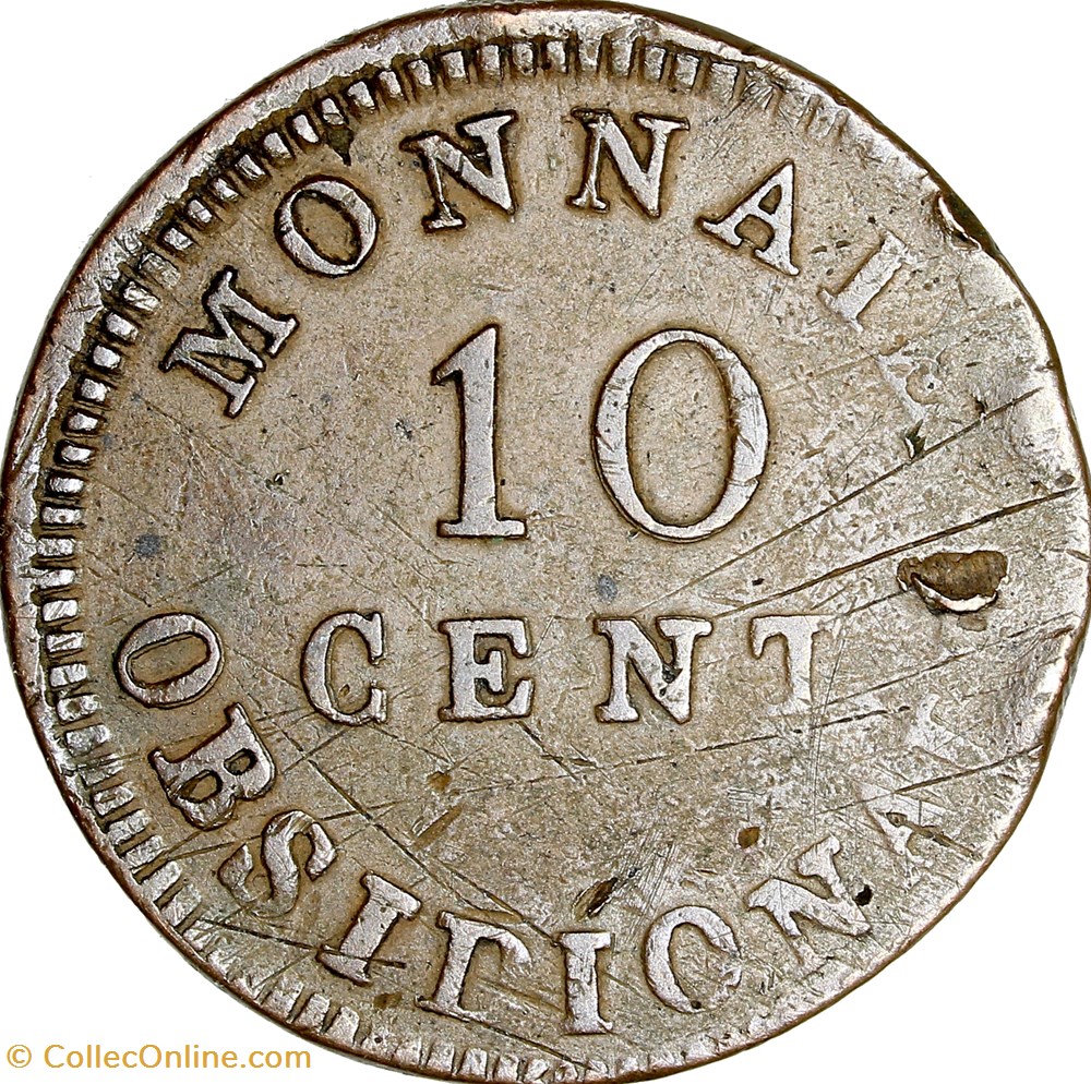 10 centimes d'Anvers au N, Napoléon Ier, 1814R, Anvers, atelier de Wolschot monnaies monde france 10 centimes anvers au n napoleon ier 1814r anvers atelier de wolschot