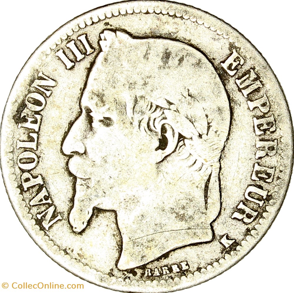 monnaies monde france 1 franc tete lauree napoleon iii 1867 bordeaux