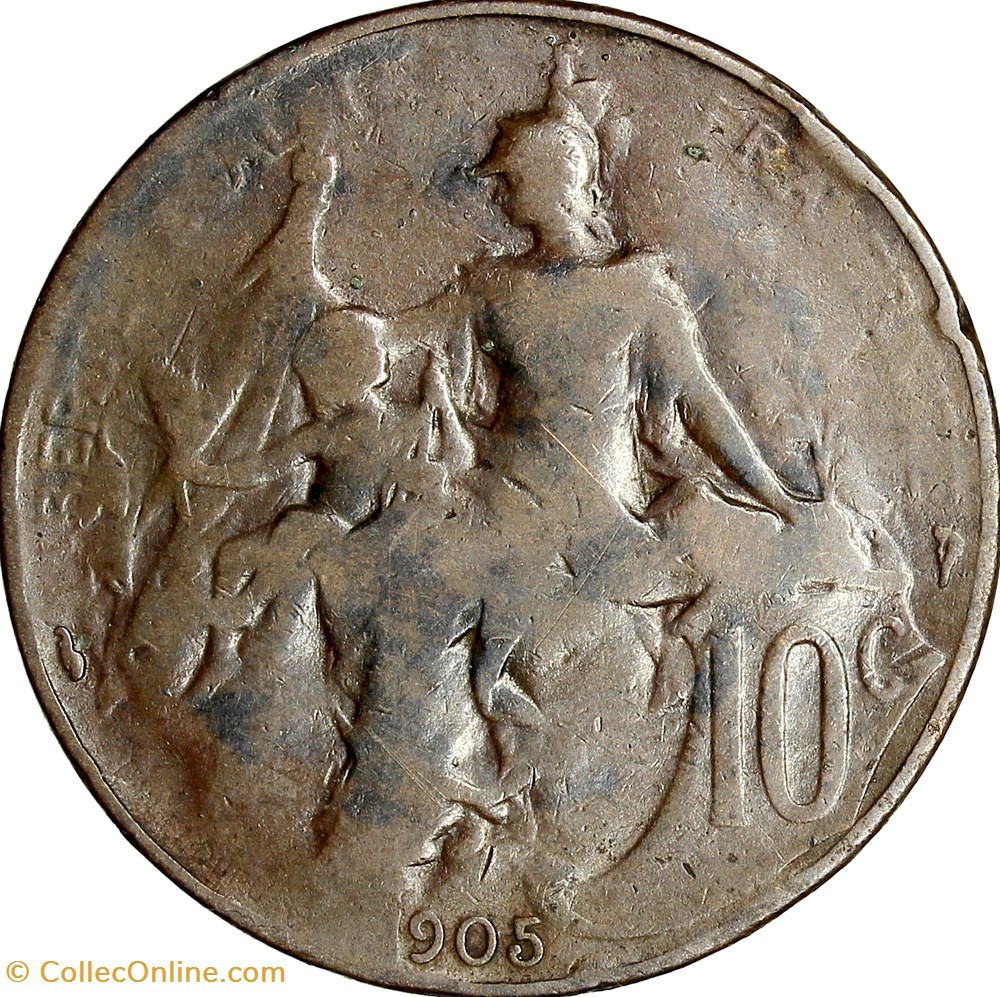 10 centimes Daniel-Dupuis, IIIe République, 1905 monnaies monde france 10 centimes daniel dupuis iiie republique 1905