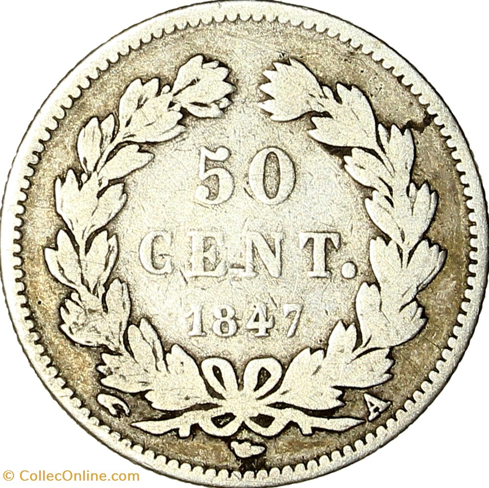 50 centimes, Louis-Philippe Ier, 1847, Paris monnaies monde france 50 centimes louis philippe ier 1847 paris