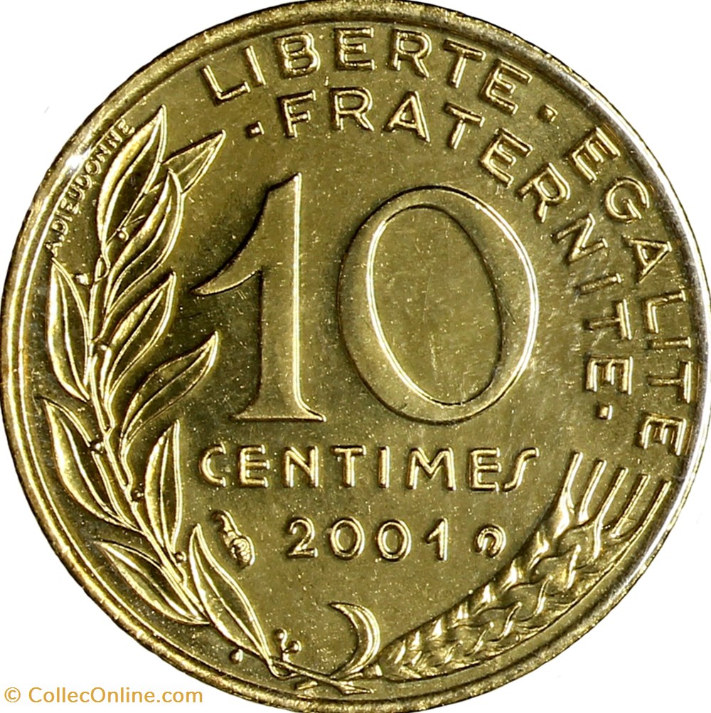 10 centimes Marianne, BU, 2001 monnaies monde france 10 centimes marianne bu 2001