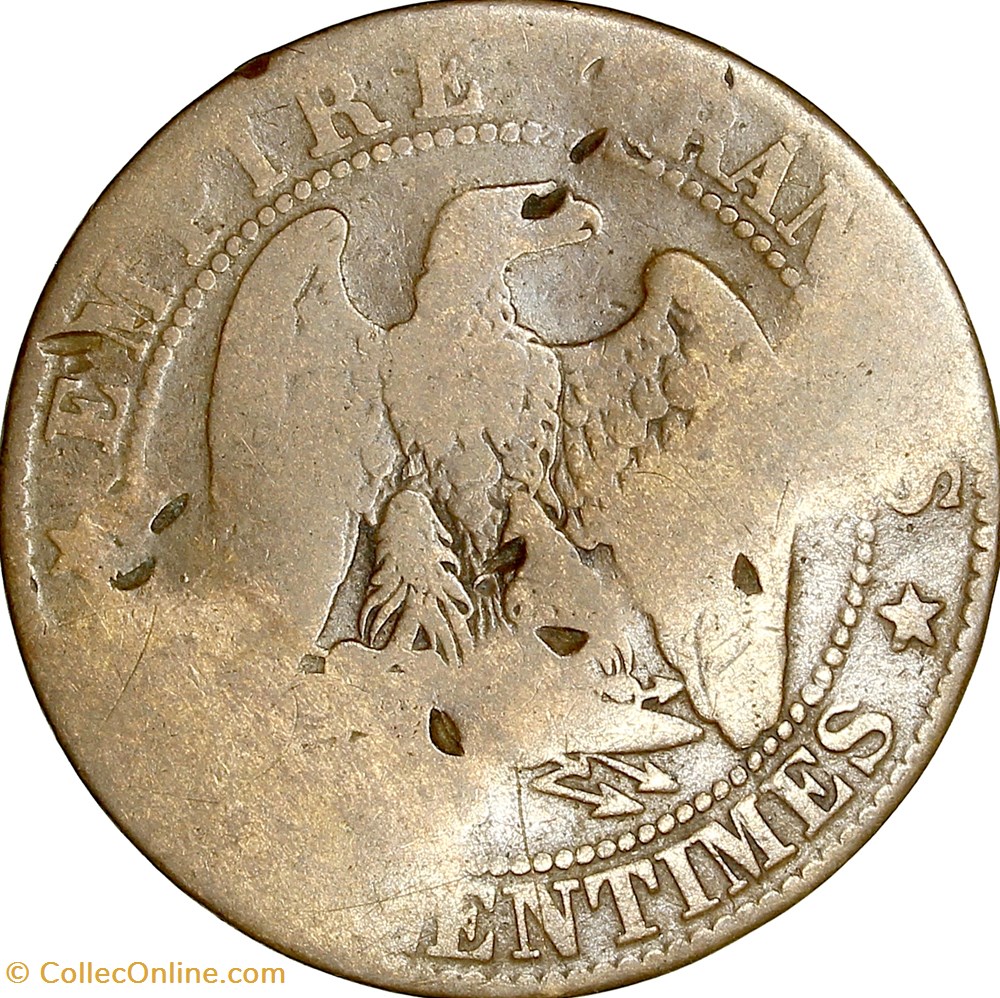 Cinq centimes, tête laurée, Napoléon III, 1865, Strasbourg monnaies monde france cinq centimes tete lauree napoleon iii 1865 strasbourg