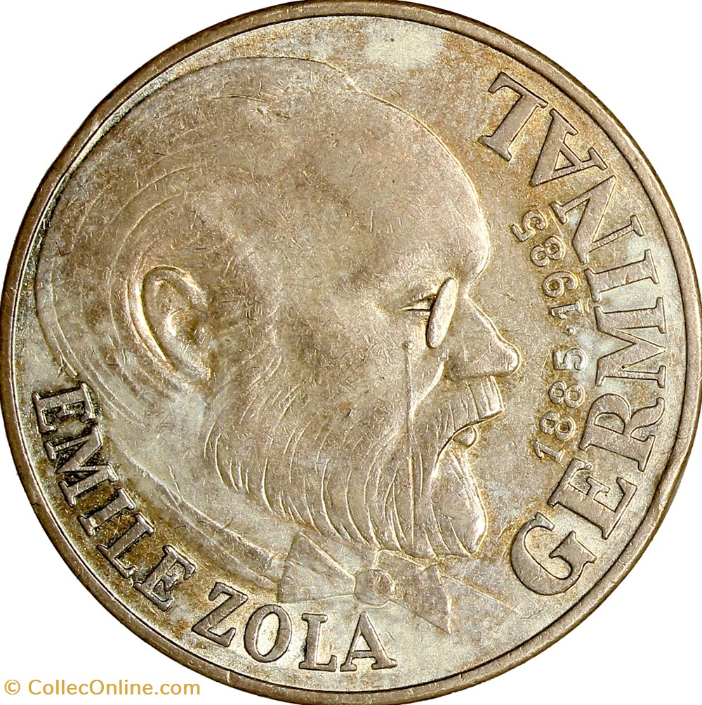 monnaies monde france 100 francs emile zola 1985