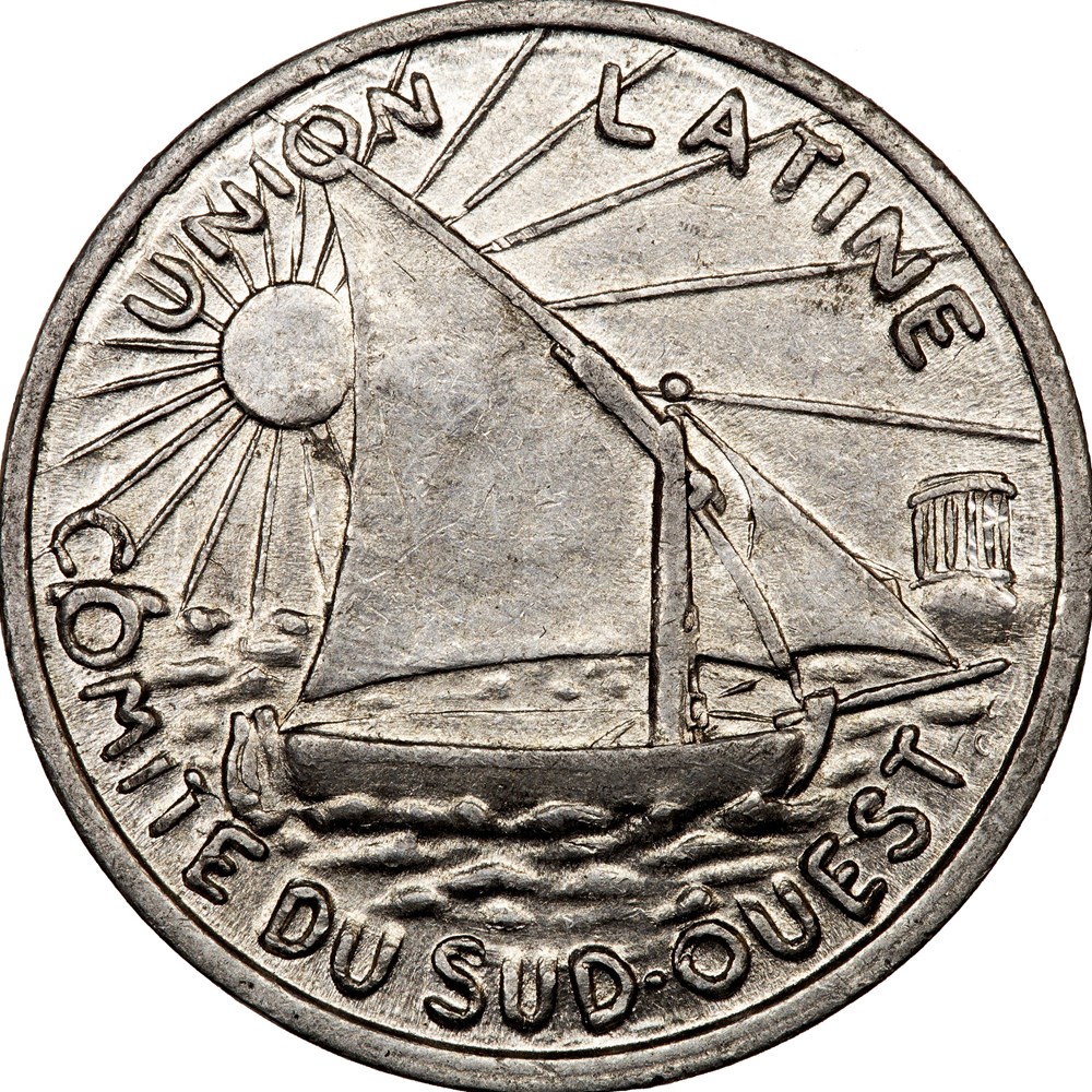 10 centimes, Union latine - comité du Sud-Ouest, 1922(-1930) monnaies monde france 10 centimes union latine comite du sud ouest 1922 1930