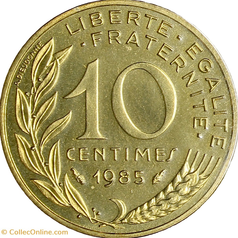10 centimes Marianne, FDC, 1985 monnaies monde france 10 centimes marianne fdc 1985