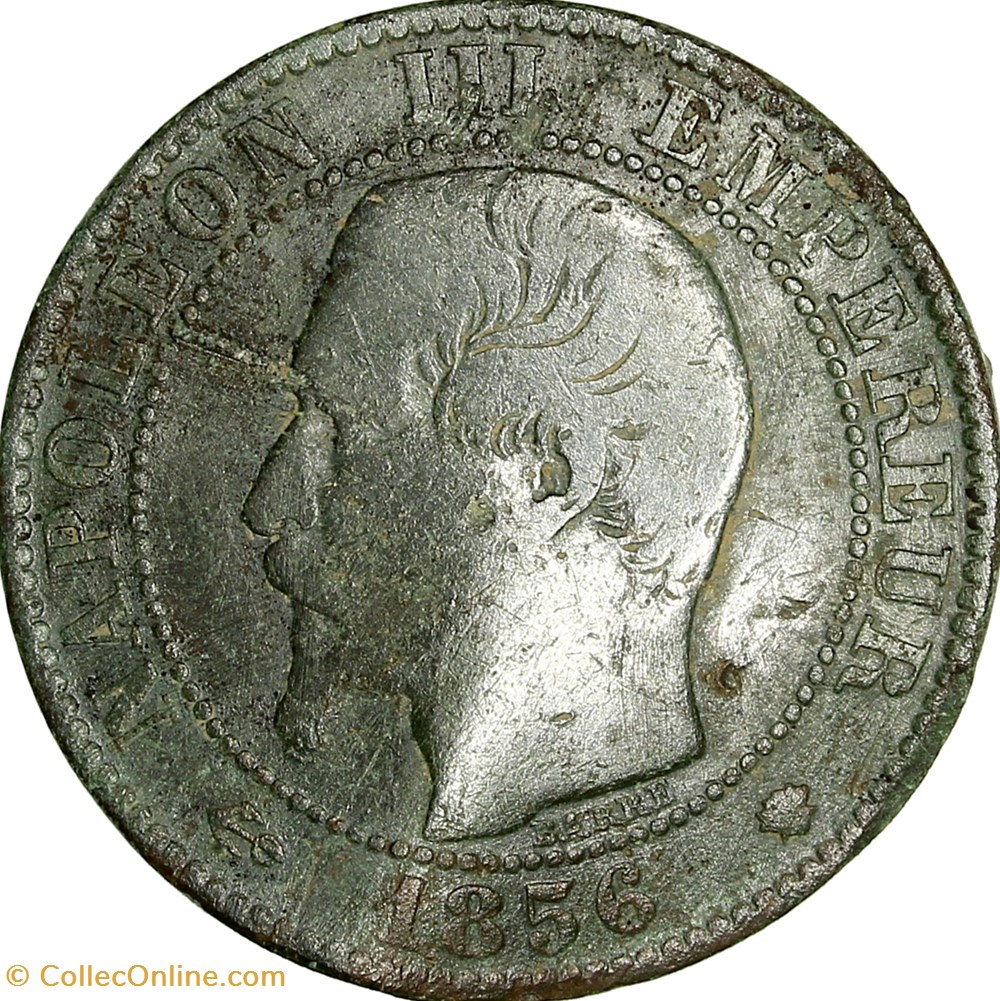 Cinq centimes, tête nue, Napoléon III, 1856, Marseille monnaies monde france cinq centimes tete nue napoleon iii 1856 marseille