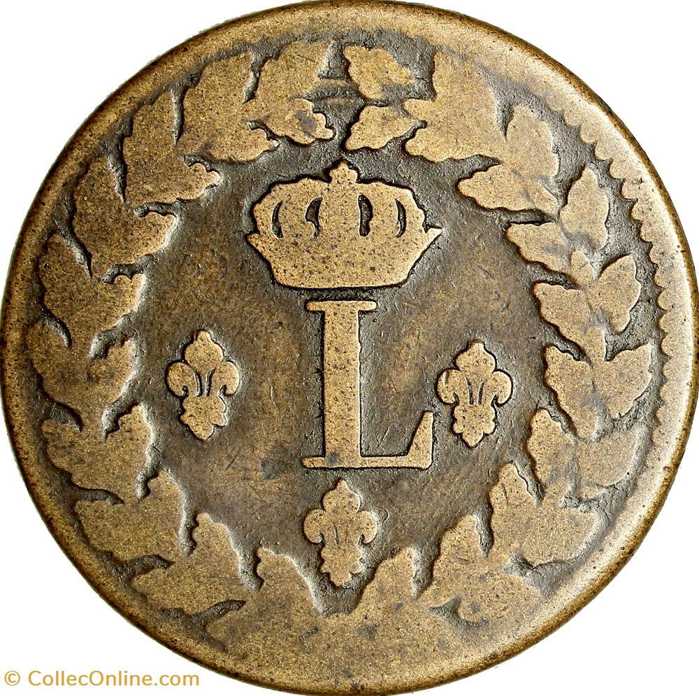 Un décime à l'L couronnée, Louis XVIII, 1815, sans point, sans accent, Strasbourg monnaies monde france un decime a l couronnee louis xviii 1815 sans point sans accent strasbourg
