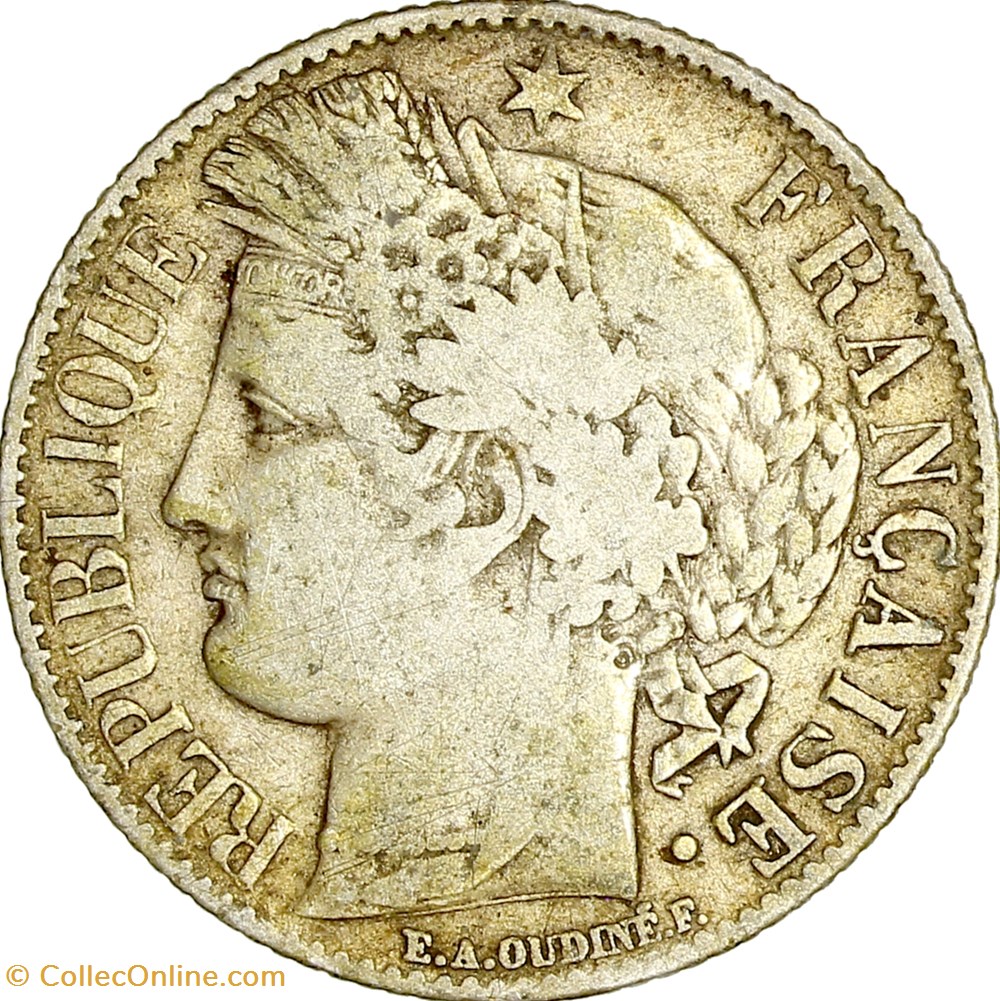 monnaies monde france 1 franc ceres iiie republique 1887 paris