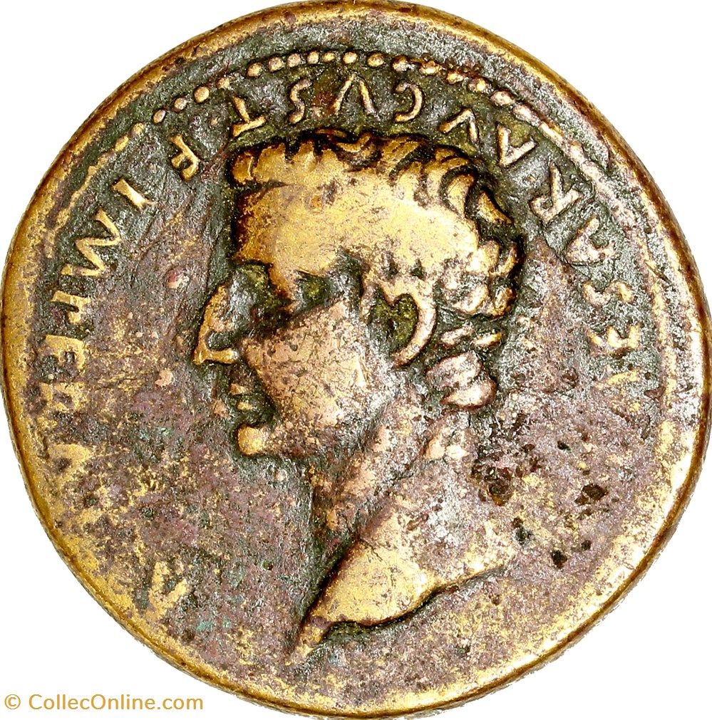 Dupondius of Lyon Altar, Tiberius caesar, 10, Lyon monnaies antiques romaines imperiales et republicaines dupondius of lyon altar tiberius caesar 10 lyon