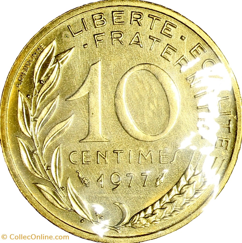 10 centimes Marianne, FDC, 1977 monnaies monde france 10 centimes marianne fdc 1977