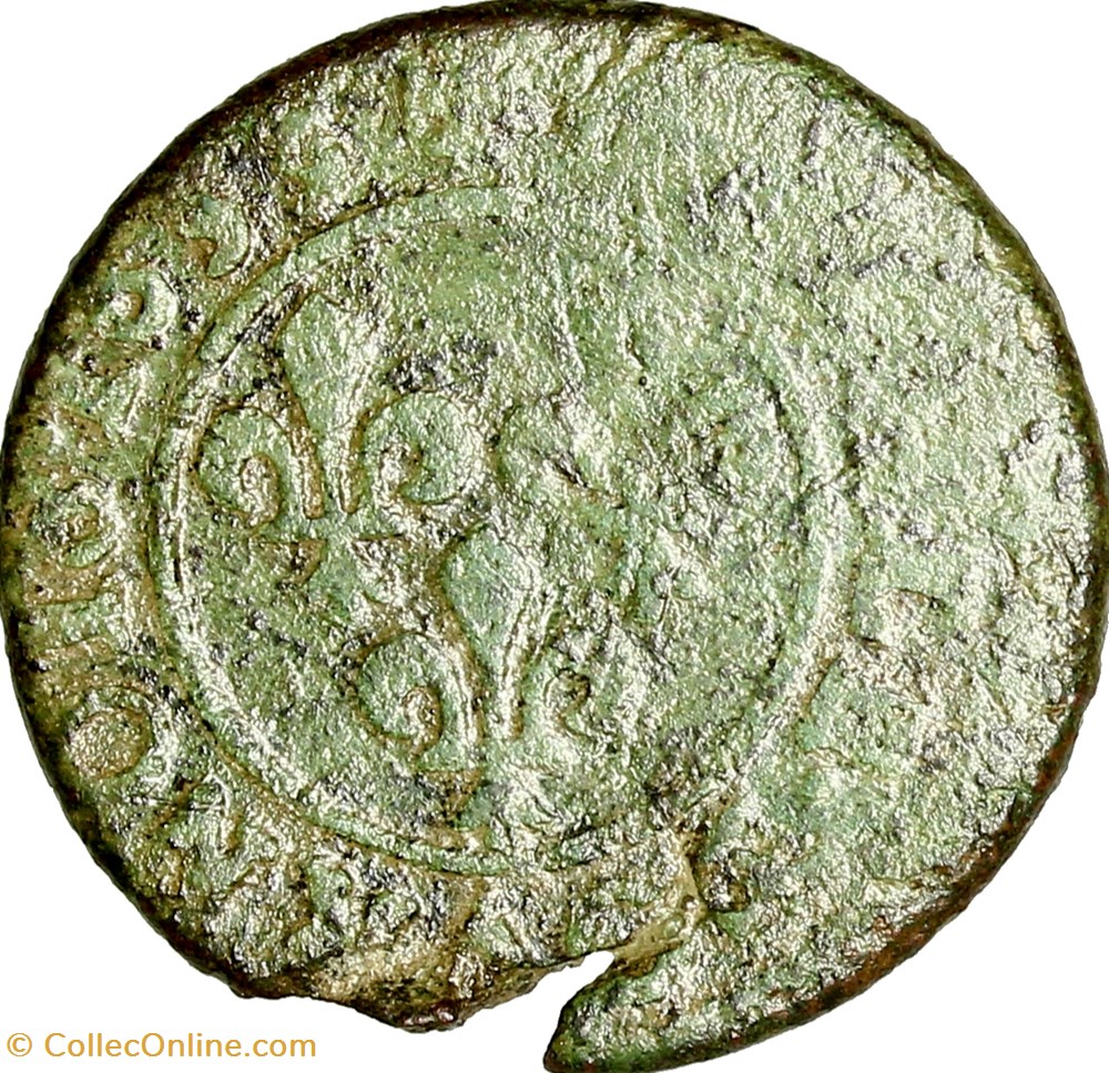 Double tournois, Louis XIII, 1633, Lyon monnaies europe medievale a france royales double tournois louis xiii 1633 lyon