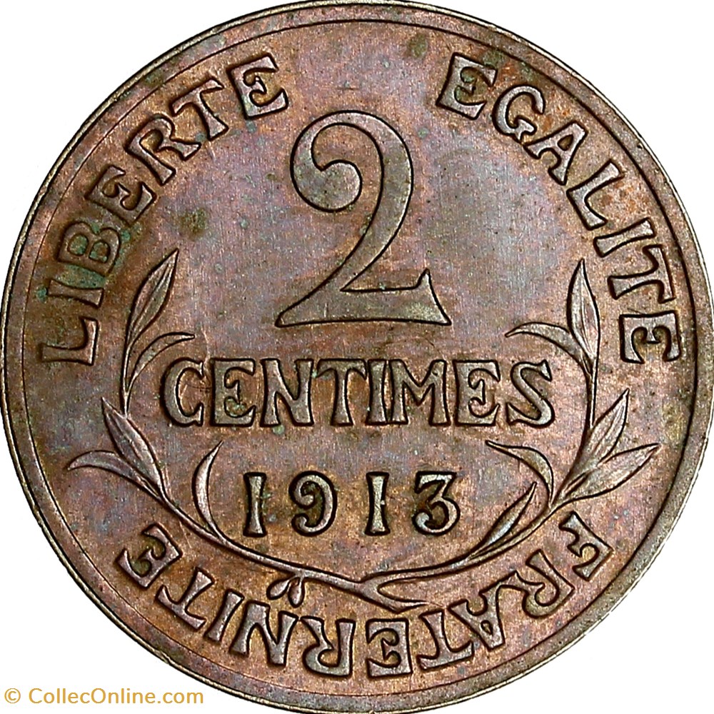 2 centimes Daniel-Dupuis, IIIe République, 1913 monnaies france modernes 2 centimes daniel dupuis iiie republique 1913